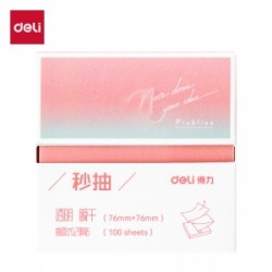 STIKER BLOK DELI 76x76 100 lista PROZIRNI GLITTER PINK BT417