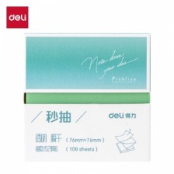 STIKER BLOK DELI 76x76 100 lista PROZIRNI GLITTER ZELENI BT417