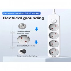 PRODUŽNI KABL DELI SA PREKIDAČEM 4 UTIČNICE I 3m DUŽINE ET435